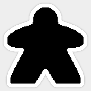 Black Pixelated Meeple Sticker